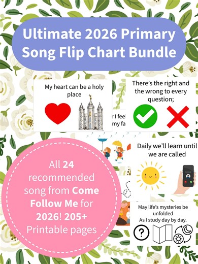2026 LDS Primary Singing Time Flip Chart Bundle | 24 Songs | 205  Pages | Printable Digital Download | Old Testament | Bible Songs - Etsy