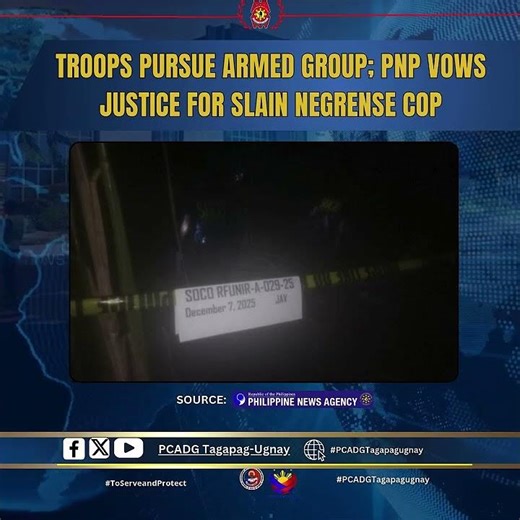 Troops pursue armed group; PNP vows justice for slain Negrense cop