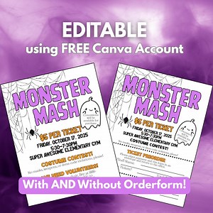 Editable Halloween Dance Flyer Template: School PTA/PTO Event (PDF) - Etsy