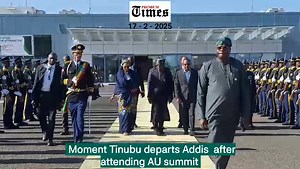 6.6K views · 96 reactions | VIDEO: Moment Tinubu departs Addis after attending AU summit | Premium Times | Facebook