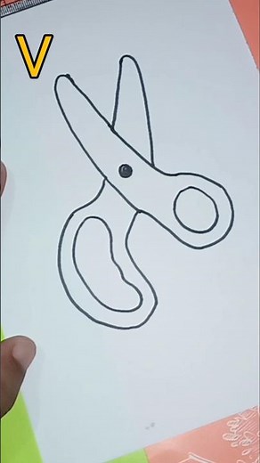 Scissor Drawing ✂️ | Easy and Funny Drawing for Kids | #Shorts #easydrawing #trending