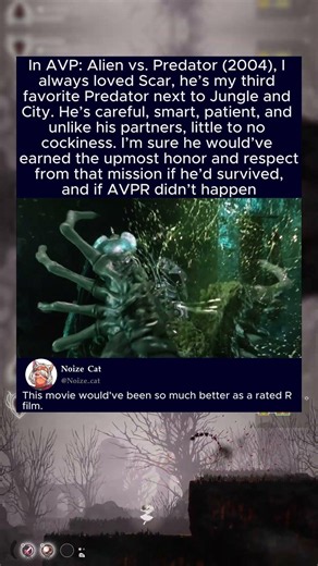 In AVP: Alien vs. Predator (2004), I always loved Scar, he’s my third favorite Predator