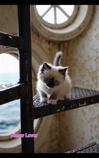 2.3K views · 166 reactions | A curious kitten exploring inside a lighthouse ✨ With those blue eyes shining like the sea outside, it’s pure magic!  #KittenAdventures #LighthouseCat #BlueEyedKitten #FelineExplorer #CatVibes #kittens | Meow Lover | Facebook