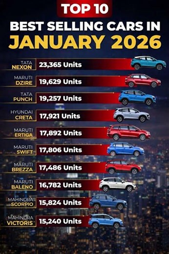 🔥 TOP 10 BEST SELLING CARS IN JANUARY 2026