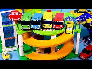 타요 꼬마버스 타요 주차장놀이 Tayo the little bus Parking Tower and car toys