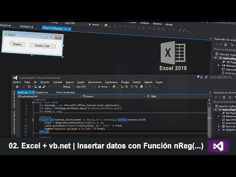 02. Excel + vb.net | Insertar datos con Función nReg(...)