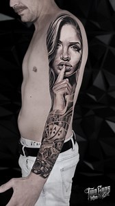 Check out this timelapse of a full arm sleeve tattoo with a Chicano theme! Art by Yoga