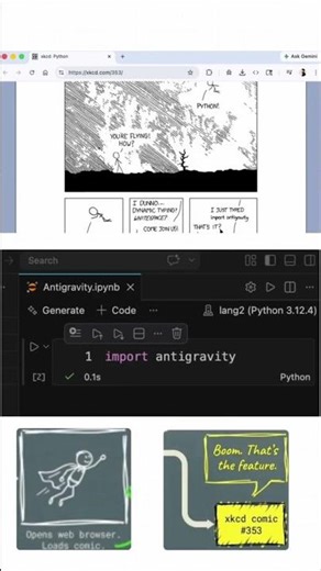 Python command, jo code nahi...comic open karta hai