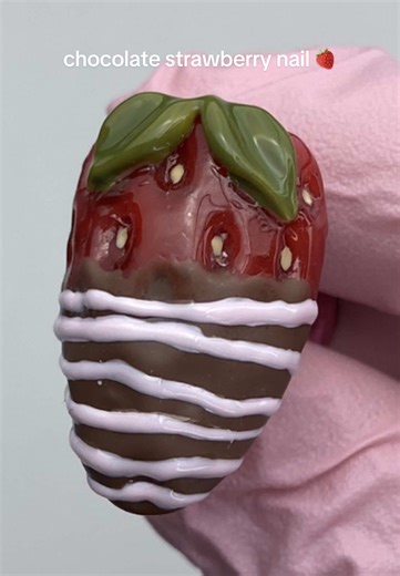 Chocolate Covered Strawberry Nail Art Tutorial