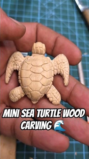 From Wood Block to Tiny Turtle: Whittle With Me! #shorts #woodcarving #satisfying
