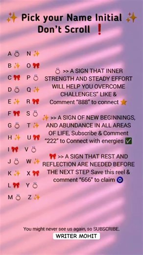 Pick Your Name Initial – Don't Scroll! 😨✨ Your Sign Is Waiting!
