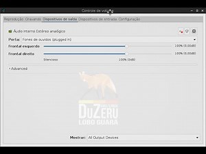 Configuração de audio pavucontrol