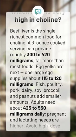 Which food is very high in choline?
