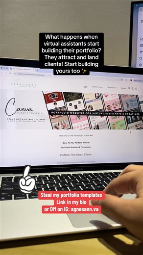 4.4K views · 31 reactions | What happens when virtual assistants start building their portfolio? They attract and land clients! Start building yours too ✨ #virtualassistant #portfoliotips #virtualassistanttips #aspiringvirtualassistant #portfoliotemplate | The Freelance Creative PH | Facebook