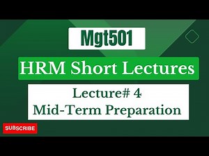 MGT501 Short Lecture 4 | HRM Short Lectures |Human Resource management system | Vu Short Lectures
