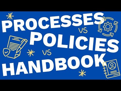 Understanding Processes vs Policies vs Handbook
