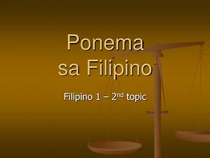 Ponema sa Filipino - SlideServe