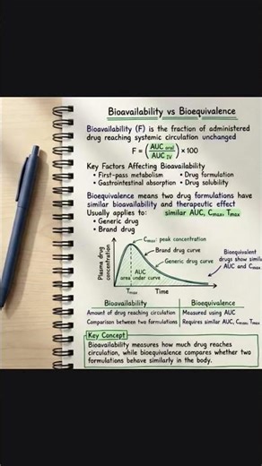 Bioavailability vs Bioequivalence || #pharmacology #bioavailability #bioequivalence#shorts #viral