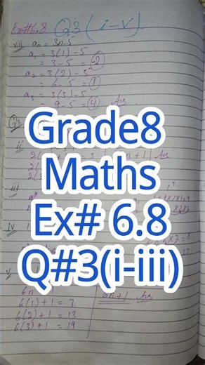Grade 8th maths Exercise 6.8 Q#3(i-iii) federal board