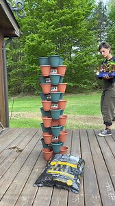 9.5K views · 71 reactions | No space for a #garden? try this! Easy stackable #container garden and all from the dollar tree | Leon and Chelsea's Reels | Facebook