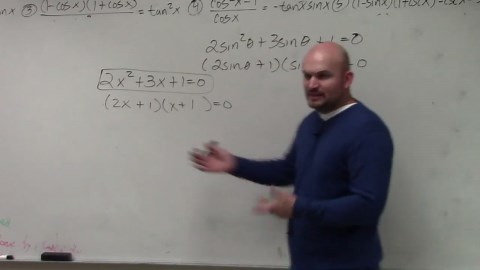 Solve for all of the solutions of an equation when you have to factor