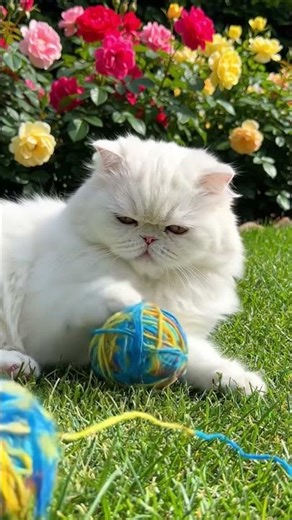 cat with ball rolling