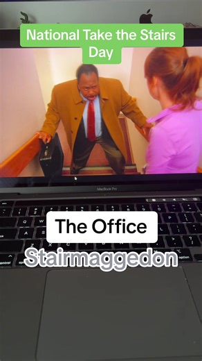 National Take the Stairs Day - The Office - Stairmaggedon (Season 9 Episode 19) #takethestairs #stairwaytoheaven #theoffice #stanleyhudson #peacocktv #fyp #stairs #happyholidays #holidaytiktok