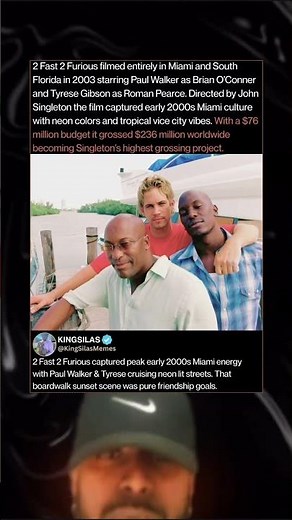 2 Fast 2 Furious 2003 Cast on Set in Miami During Filming