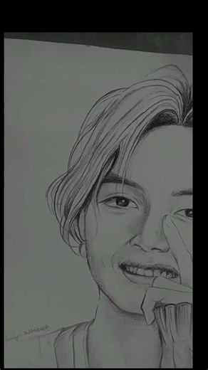 💜BTS💜V💜Kim Tae-hyung drawing🎨🖋️🥰#pensil sketch drawing#korean#btsmember