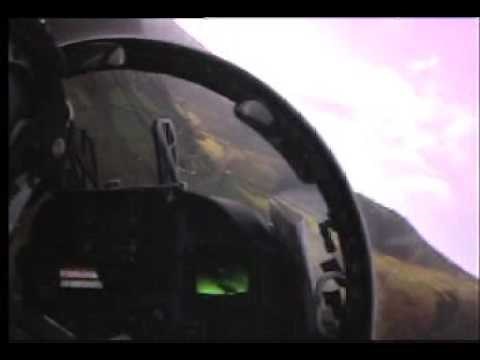 Harrier GR7 low level flying Wales cockpit video