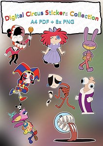 Digital Circus Stickers, Parody Character Set (digital Download) - Etsy