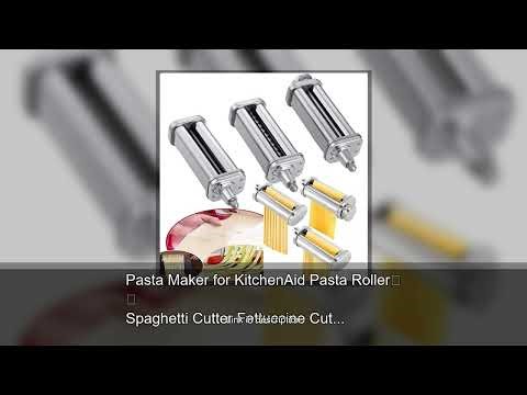 Pasta Maker for KitchenAid Pasta Roller Spaghetti Cutter Fettuccine Cutter Adjustable Stainless