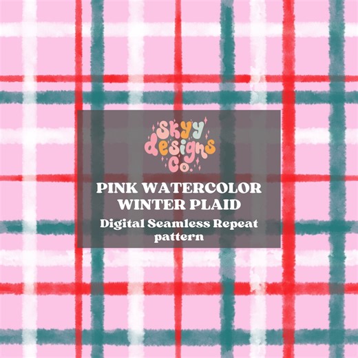 Pink Holiday Plaid Seamless Pattern for Christmas, Preppy Winter Pattern Paper Digital Download - Etsy