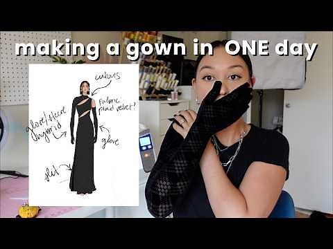 Making an entire GOWN from start to finish in less than 7 HOURS (Patterning, Prototyping & Sewing)