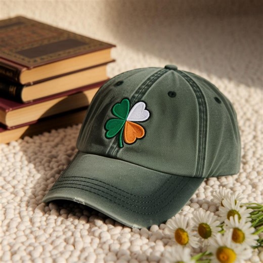 Embroidered Shamrock St. Patrick's Day Hat, Irish Flag Cap - Etsy