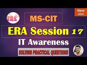 Session 17 MSCIT MKCL ERA Live Session 17 Practical Question Solving Session 17 Practical Questions