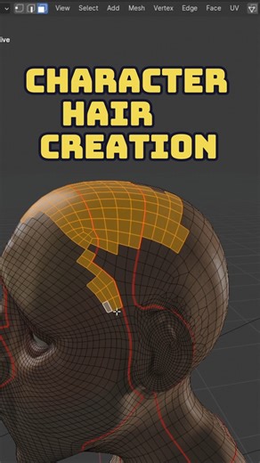 Character hair creation process #3d #blender #animation