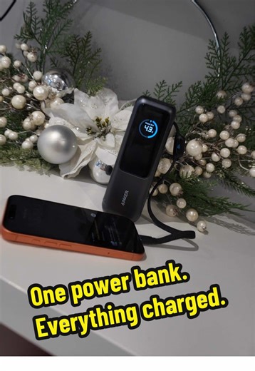 High-power Anker laptop power bank with 25,000mAh capacity and triple 100W USB-C output. Charge laptops, phones, and tablets at the same time with built-in cables. Perfect for travel, work, and everyday use. One charger replaces multiple devices. #anker #tiktokshopuk #techfinds #travelessentials #powerbank