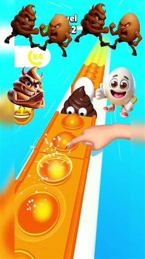Ultimate Poop Egg Popper Game 💩 | Crazy Hand Touch Challenge | Pop Run 3D Funny Moments #shorts