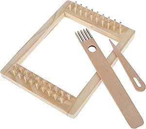 Weaving Kit, Stable Rectangle Tapestry Knitting with Weaving Needles and Tools, Wooden Multi-Craft Kit Suitable for Beginners and Weaving Enthusiasts