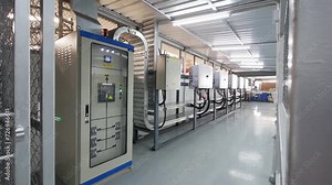 Solar Power Control Room in Modern Factory