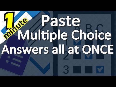 How to Paste Multiple Choice Answers in Google Forms and Google Quizzes all at Once Quickly