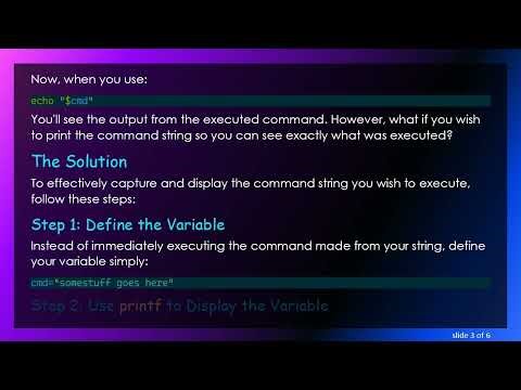 How to Efficiently Use the printf Command in Bash for Variable Execution