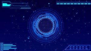 Futuristic circle hud virtual display interface technology animation background for video intro | Premium Stock Video Footage