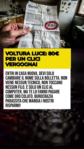 VOLTURA LUCE: 80€ PER UN CLIC! VERGOGNA!