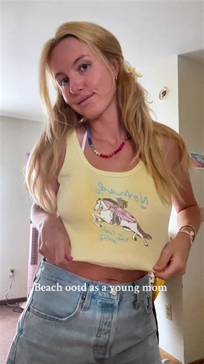 Beach outfit but as a young mom! 👙 Bikini is from shein!!! #beachstyle #beachmom #CoastalMama #ootdinspo