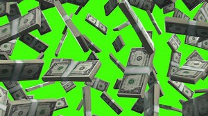 Download Dollar banknotes flying Money Rain. Falling bills American money 100 US Dollar cash falling. Money falling down animation on Green screen. USA Hundred Dollar Banknotes falling for free