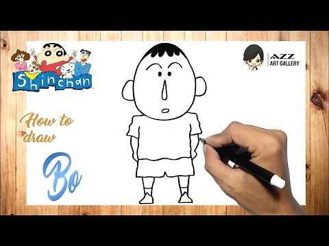 How to draw Bo step by step | Crayon Shinchan