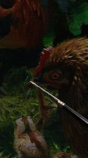 Painting Red Junglefowl