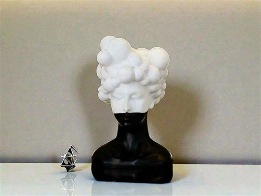Abstract Girl Sculpture: Black and White Portrait Statue, Modern Art Decor - Etsy